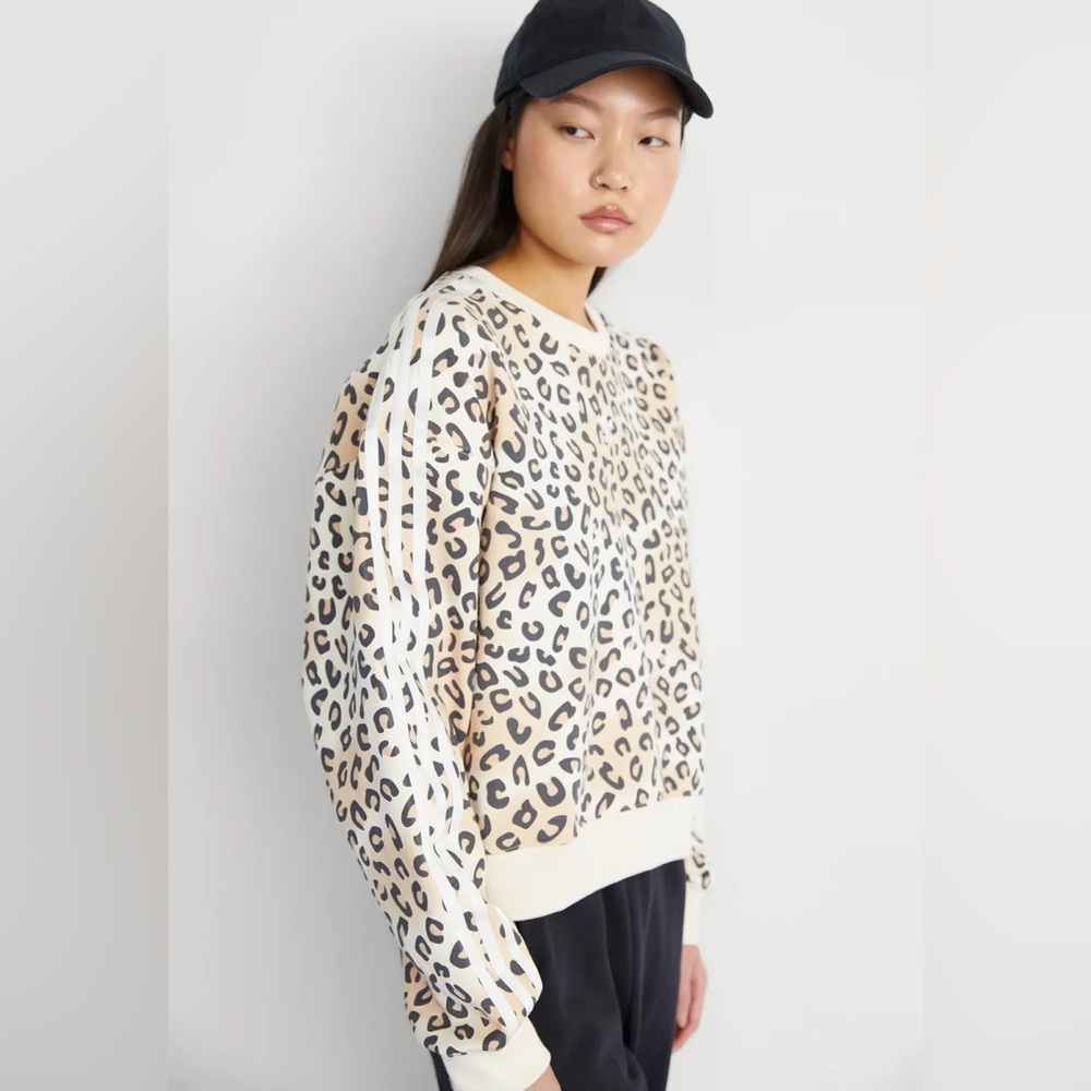 ADIDAS ORIGINALS LEOPARD LUXE TREFOIL CREW SWEATSHIRT - Picture 7 of 9
